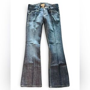 William Rast Savoy Ultra Low Rise Trouser Jeans 28 Y2K Flare Made USA Justin Tim